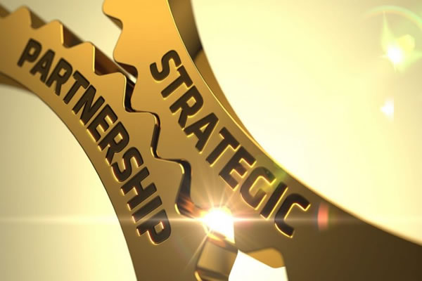 Text on screen that says strategic partnership
