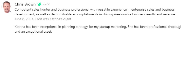 LinkedIn Testimonial COSMarketing Agency