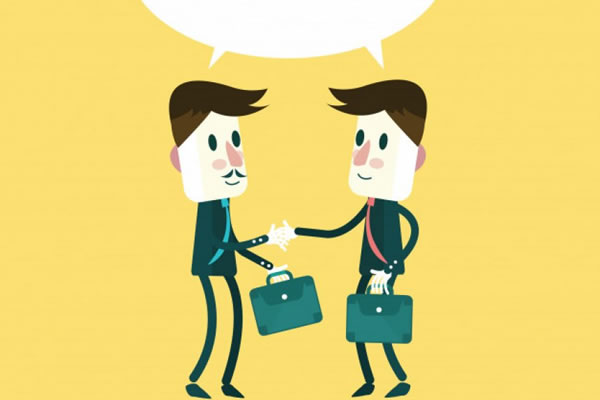People shaking hands after learning about how to gain business on social media