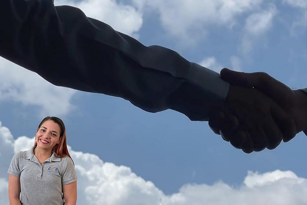 People shaking hands after agreeing to a Press Release campaign.