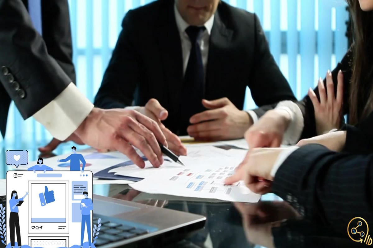 People having a business meeting about press releases Professional services