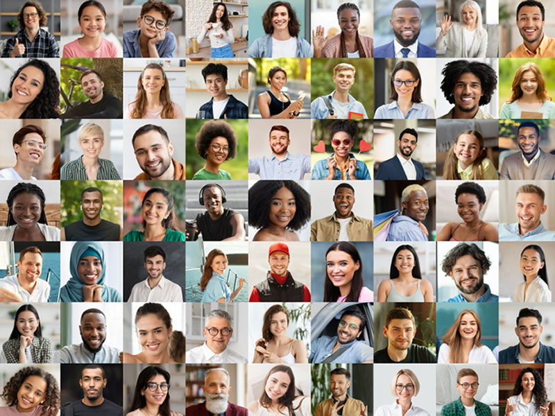 A collage of a variety of people posing for a photo - linkedin advertising