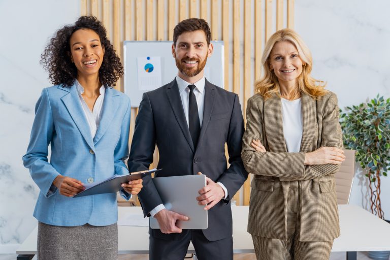 3 people discussing HR companies marketing strategies